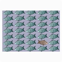 Fishes Pattern Background Theme Art Large Glasses Cloth (2 Sides) by Vaneshop