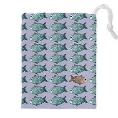 Fishes Pattern Background Theme Art Drawstring Pouch (5xl) by Vaneshop