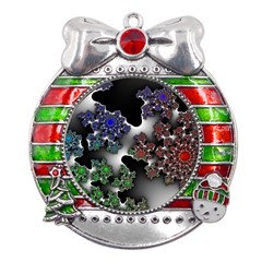 Piece Graphic Metal X mas Ribbon With Red Crystal Round Ornament by Vaneshop
