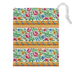 Flower Fabric Design Drawstring Pouch (5xl) by Vaneshop