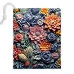 3d Flower Bloom Embossed Pattern Drawstring Pouch (5XL) Back