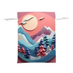 Paper Art Pastel Lightweight Drawstring Pouch (M) Back