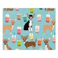 Chihuahua Bubble Kawaii Boba Tea Cute Dog Premium Plush Fleece Blanket (large) by Wav3s