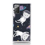 Space Cat Illustration Pattern Astronaut Samsung Galaxy Note 20 TPU UV Case Front