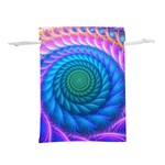 Peacock Feather Fractal Lightweight Drawstring Pouch (S) Back