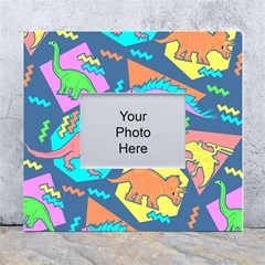 Dinosaur Pattern White Wall Photo Frame 5  X 7  by Wav3s