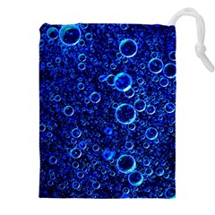 Blue Bubbles Abstract Drawstring Pouch (5xl) by Vaneshop