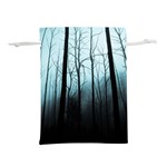Tree Night Dark Forest Lightweight Drawstring Pouch (M) Back