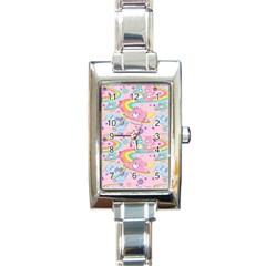 Bears Kawaii Pattern Rectangle Italian Charm Watch by Cowasu
