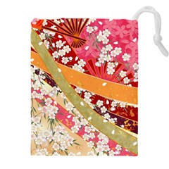 Japanese Kimono Pattern Drawstring Pouch (4xl) by Cowasu