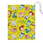 Robot Pattern Lego Drawstring Pouch (4XL) Front