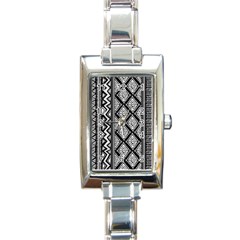 Tribal African Pattern Rectangle Italian Charm Watch by Cowasu