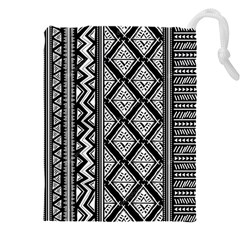 Tribal African Pattern Drawstring Pouch (4xl) by Cowasu