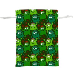 Green Monster Cartoon Seamless Tile Abstract Lightweight Drawstring Pouch (xl) by Bangk1t