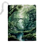 River Forest Wood Nature Drawstring Pouch (4XL) Back