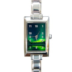 Iceland Aurora Borealis Rectangle Italian Charm Watch by Cowasu