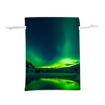 Iceland Aurora Borealis Lightweight Drawstring Pouch (L) Front