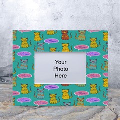 Meow Cat Pattern White Tabletop Photo Frame 4 x6  by Amaryn4rt