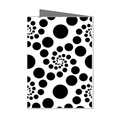 Dot Dots Round Black And White Mini Greeting Cards (pkg Of 8) by Amaryn4rt