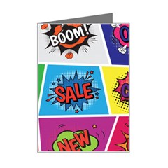 Pop Art Comic Vector Speech Cartoon Bubbles Popart Style With Humor Text Boom Bang Bubbling Expressi Mini Greeting Card by Amaryn4rt