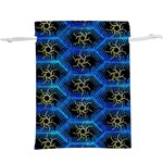 Blue Bee Hive Pattern- Lightweight Drawstring Pouch (XL) Back
