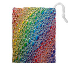Bubbles Rainbow Colourful Colors Drawstring Pouch (5xl) by Amaryn4rt
