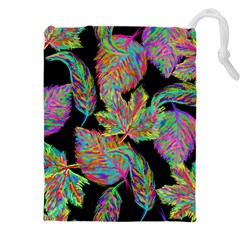 Autumn Pattern Dried Leaves Drawstring Pouch (4xl) by Simbadda