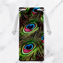 Peacock Feathers Color Plumage Jewelry Bag by Celenk