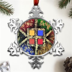 Acrylic Abstract Art Design  Metal Small Snowflake Ornament by Rbudhiya