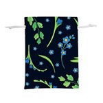Abstract Wild Flowers Dark Blue Background Blue Flower Blossom Flat Retro Seamless Pattern Daisy Lightweight Drawstring Pouch (S) Front