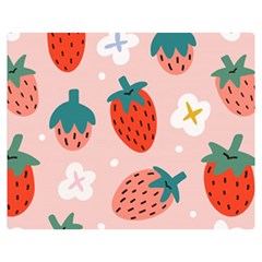 Strawberry-seamless-pattern Two Sides Premium Plush Fleece Blanket (medium) by uniart180623