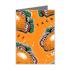 Seamless-pattern-with-taco Mini Greeting Card by uniart180623
