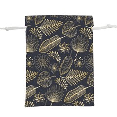 Elegant-pattern-with-golden-tropical-leaves Lightweight Drawstring Pouch (xl) by uniart180623