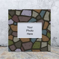 Cartoon-colored-stone-seamless-background-texture-pattern - White Box Photo Frame 4  X 6  by uniart180623