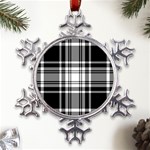 Pixel-background-design-modern-seamless-pattern-plaid-square-texture-fabric-tartan-scottish-textile- Metal Large Snowflake Ornament Front