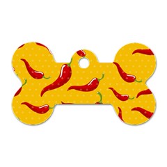 Chili-vegetable-pattern-background Dog Tag Bone (one Side) by uniart180623