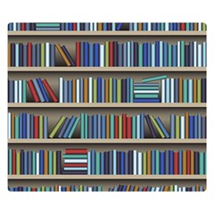 Bookshelf Two Sides Premium Plush Fleece Blanket (small) by uniart180623