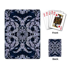 Cobalt Grey Arabesque Playing Cards Single Design (rectangle) by kaleidomarblingart