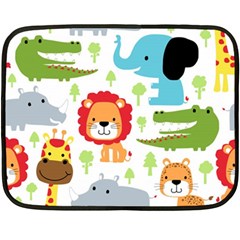 Seamless-pattern-vector-with-animals-cartoon Fleece Blanket (mini) by uniart180623