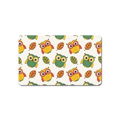 Background-with-owls-leaves-pattern Magnet (name Card) by uniart180623