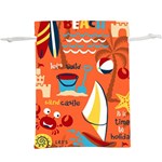 Seamless-pattern-vector-beach-holiday-theme-set Lightweight Drawstring Pouch (XL) Back