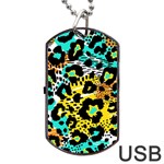 Seamless-leopard-wild-pattern-animal-print Dog Tag USB Flash (One Side) Front