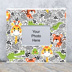 Seamless-pattern-with-wildlife-cartoon White Wall Photo Frame 5  X 7  by uniart180623