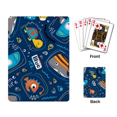 Seamless-pattern-vector-submarine-with-sea-animals-cartoon Playing Cards Single Design (rectangle) by uniart180623