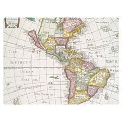 Vintage Map Of The Americas Premium Plush Fleece Blanket (extra Small) by uniart180623