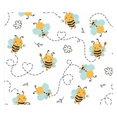Bee Art Pattern Design Wallpaper Background Print Premium Plush Fleece Blanket (small) by uniart180623