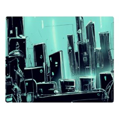 Buildings City Urban Destruction Background Two Sides Premium Plush Fleece Blanket (large) by uniart180623