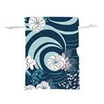 Flowers Pattern Floral Ocean Abstract Digital Art Lightweight Drawstring Pouch (S) Back