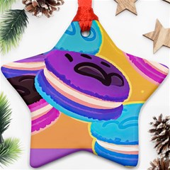 Cookies Chocolate Cookies Sweets Snacks Baked Goods Food Star Ornament (two Sides) by uniart180623