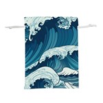 Waves Ocean Sea Pattern Water Tsunami Rough Seas Lightweight Drawstring Pouch (M) Back